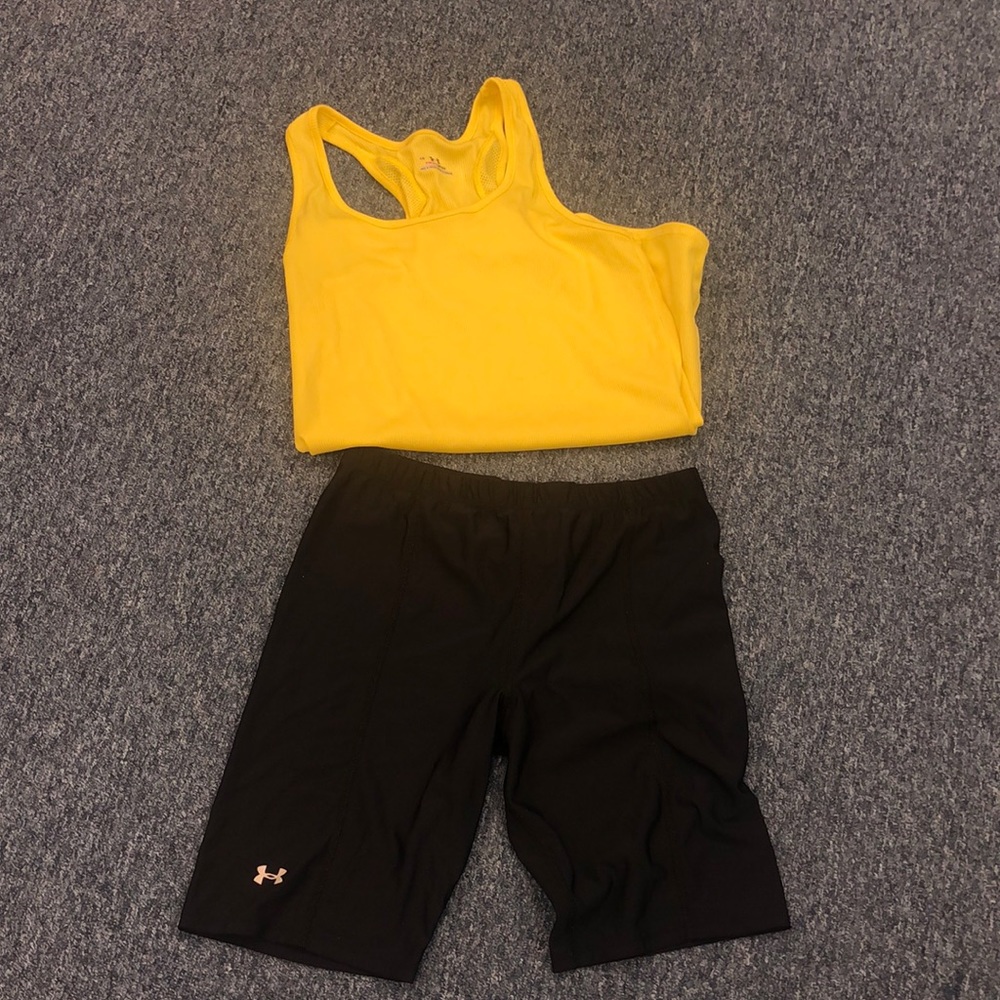 UNDER ARMOUR 2 pc Set Yellow/Black Sz LG